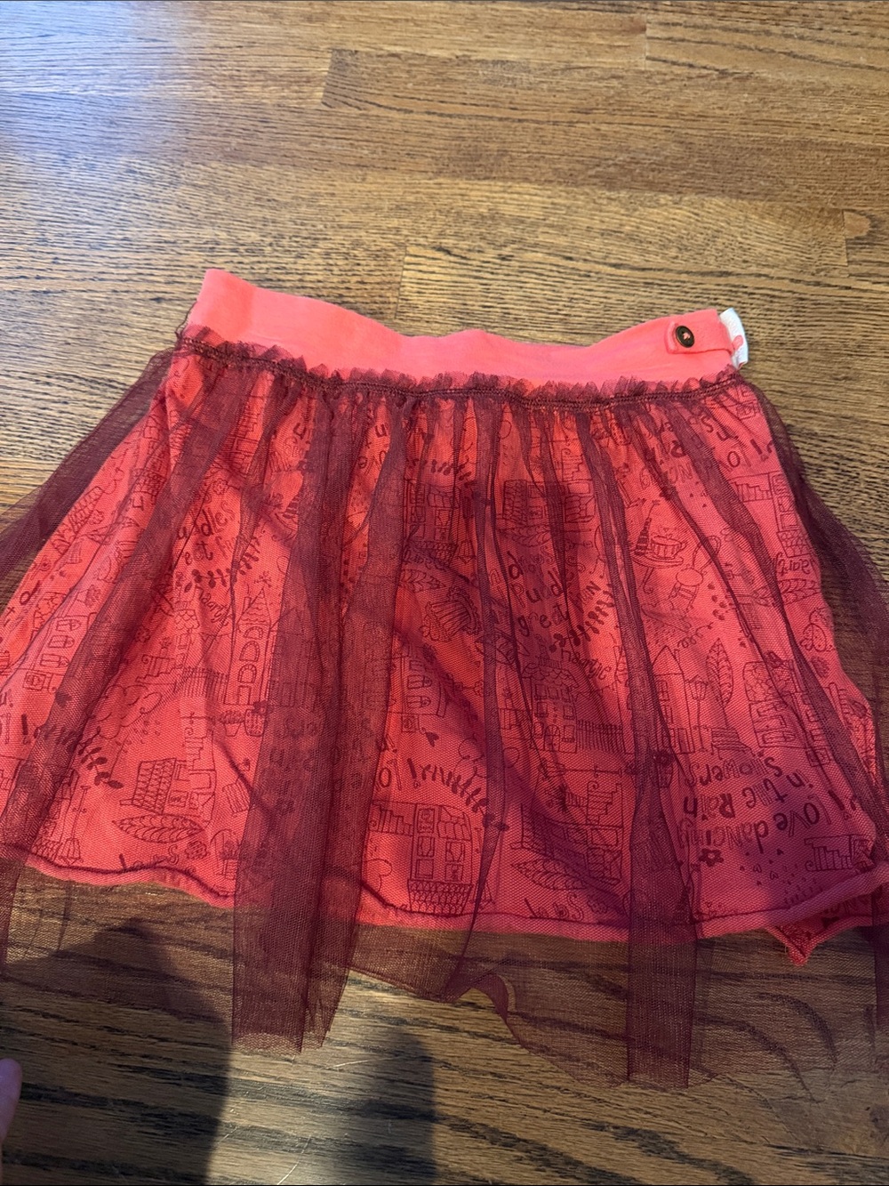 Naartjie Girls Red burgundy Tulle Overlay Skirt sz 9 - Picture 5 of 5
